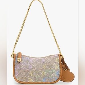 Coach Crystal Jacquard Swinger Bag 20 with Chain, Rainbow Multi